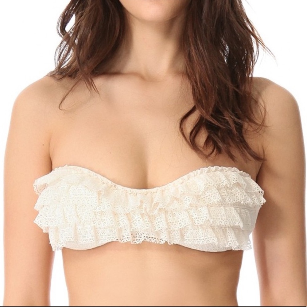 Juicy Couture Cream Ruffle Bikini Top